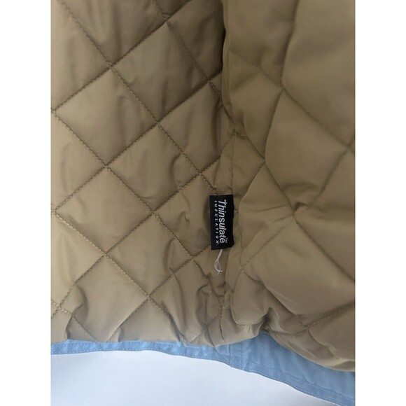 Vintage LL Bean Baby Blue Quilted Lined Barn Chore Coat Canvas Field Jacket M - Picture 4 of 11